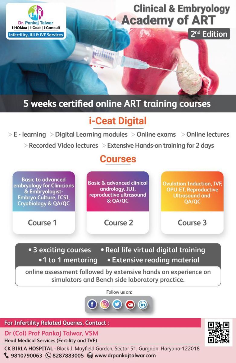Certified online ART training courses (2nd Edition) by Dr (Col) Prof Pankaj Talwar, VSM