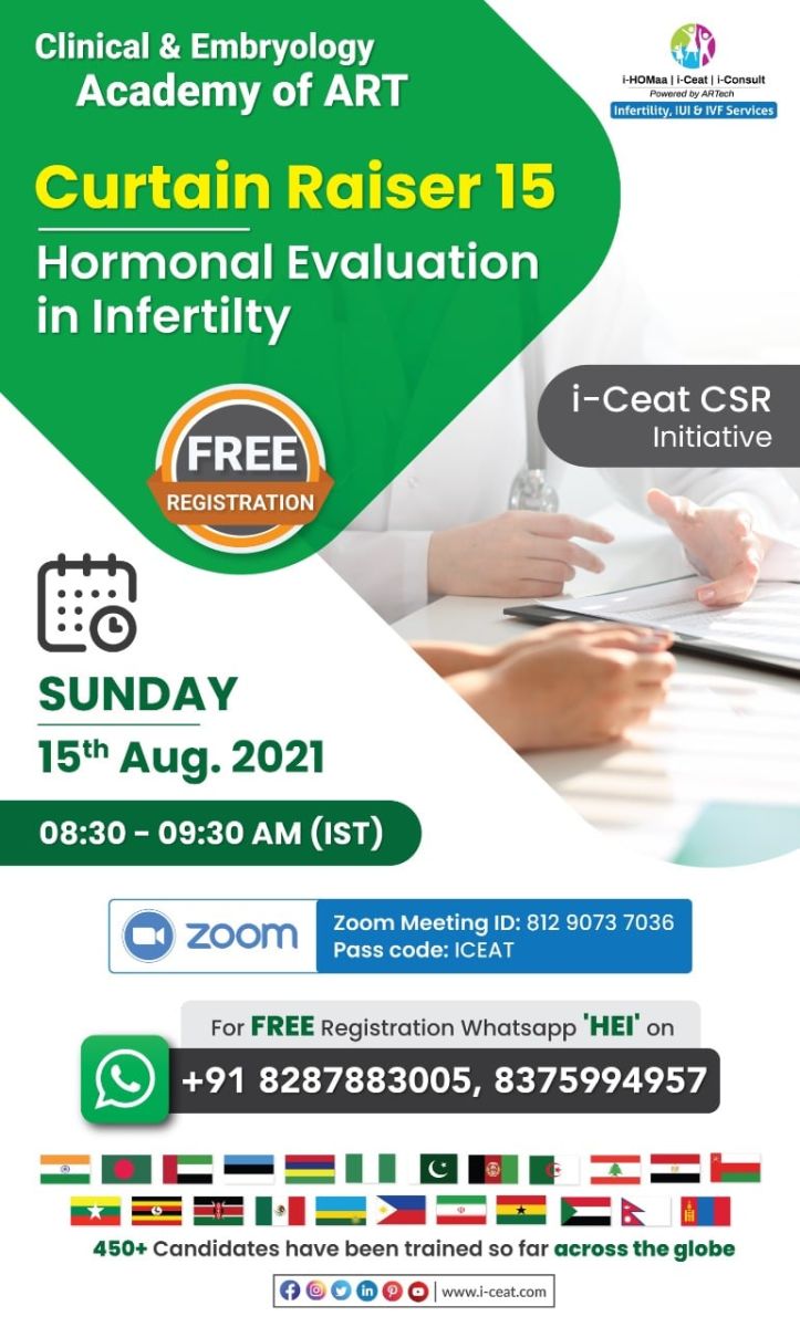 Join special curtain-raiser 15 class "Hormonal Evaluation in Infertility"