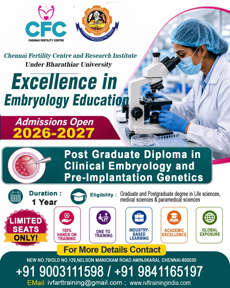 PG Diploma in Clinical Embryology and Preimplantation Genetics Course