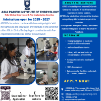 Admission Open 2025 for MSc ( Clinical Embryology & Pre Implantation Genetics
